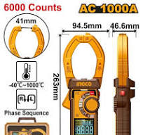  Đồng Hồ Kẹp Kỹ Thuật Số Ac 1000A-6000 SốĐếm DCM610001 INGCO 