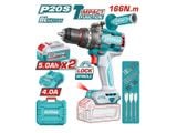  Máy khoan động lực 166 N.m dùng pin 20V Total TIDLI201668 (2 Pin 5.0Ah, 1 Sạc) 