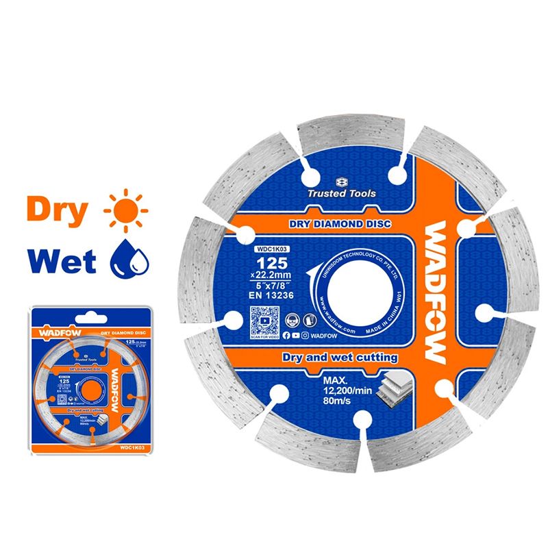  Lưỡi cắt gạch khô-ướt 125x22.2mm Wadfow WDC1K03 