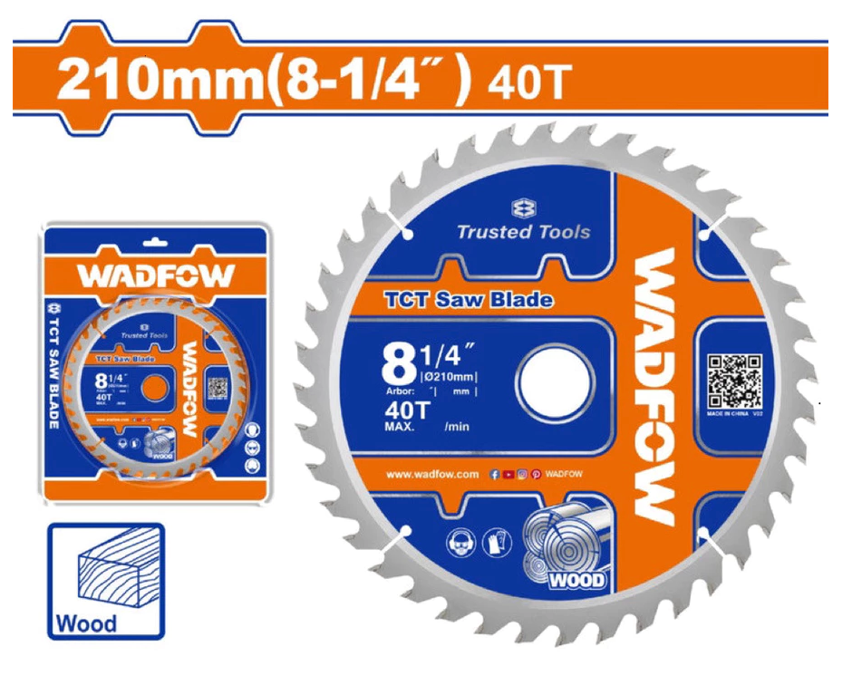  Lưỡi Cưa Gỗ 210mm WADFOW WTC2K00 40T 