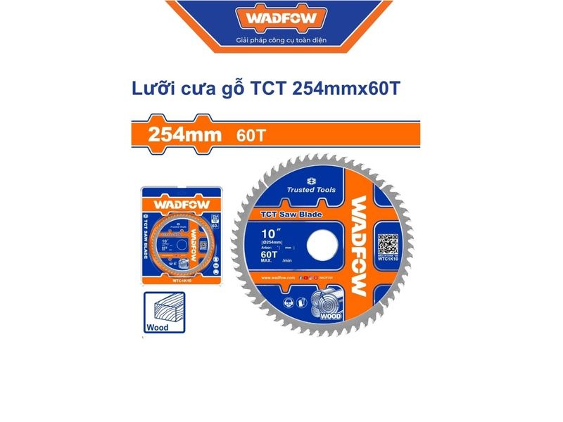  Lưỡi Cưa Gỗ TCT 254mmx60T WADFOW WTC1K10 