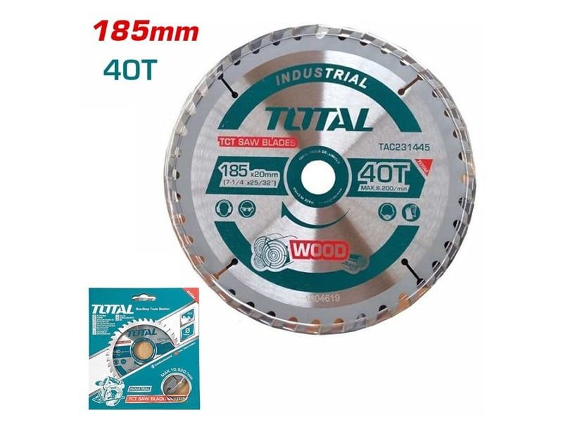  Lưỡi Cưa Gỗ TCT 40 Răng 185mm Total TAC231445 