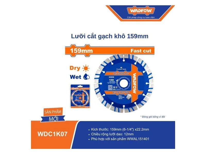  Lưỡi Cắt Gạch Khô 159mm WADFOW WDC1K07 