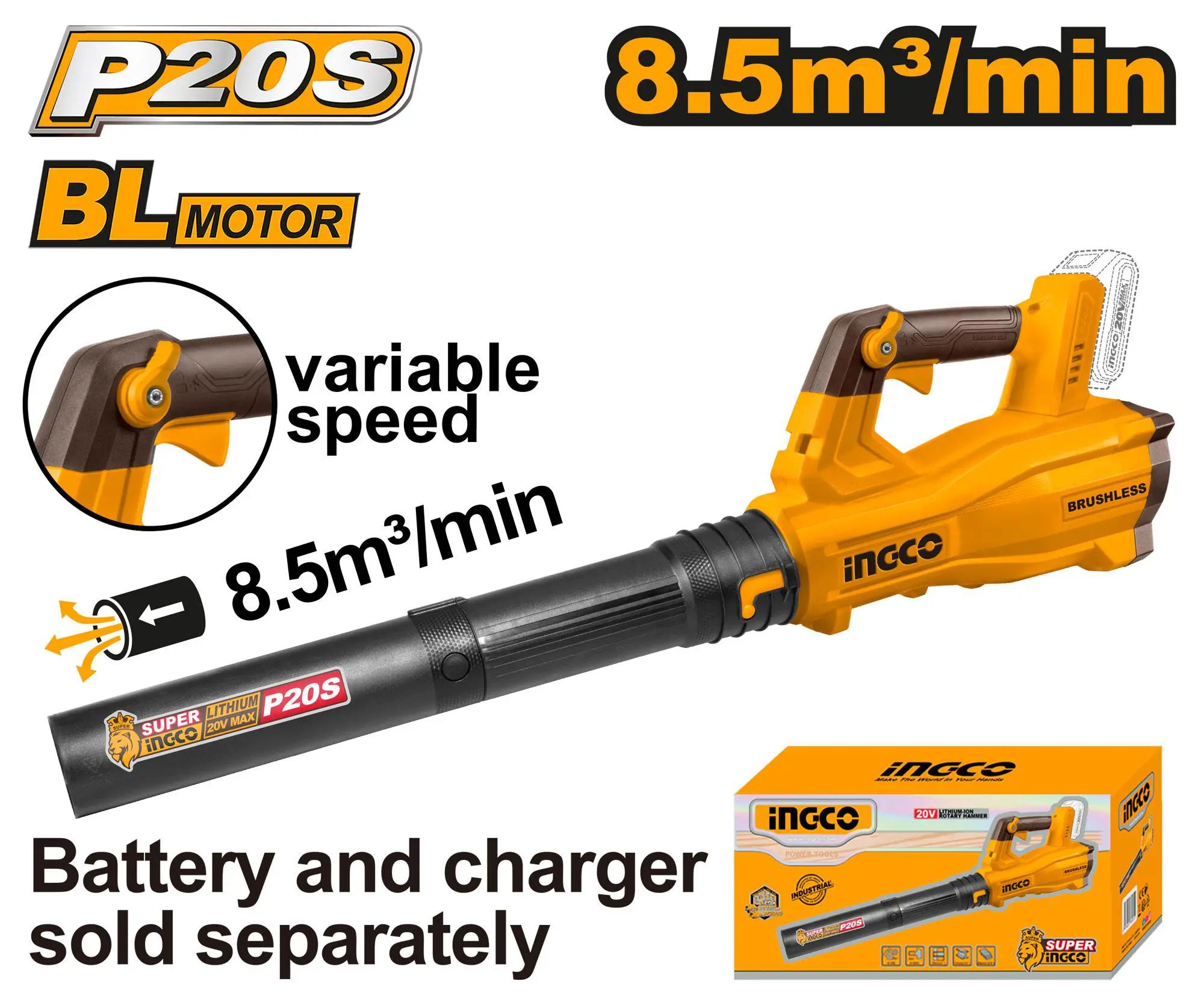  Máy thổi bụi dùng pin 20V INGCO CABLI20428 