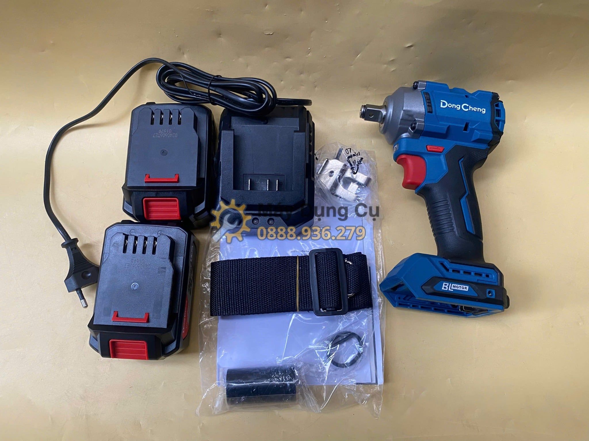  Máy siết bu lông dùng pin 20V DongCheng DCPB358EM (Kèm 2 Pin 4.0Ah & Sạc) 