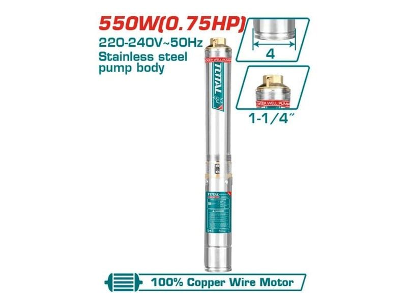  550W Máy bơm giếng sâu 64m Total TWP55501 