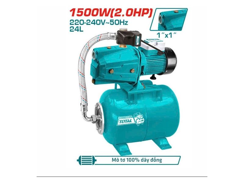  Máy bơm tăng áp chân không 1500W Total TWP415006 