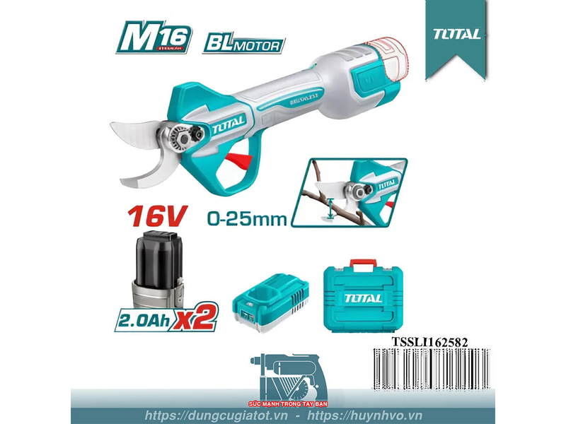  Máy cắt cành dùng pin 16V Total TSSLI162582 