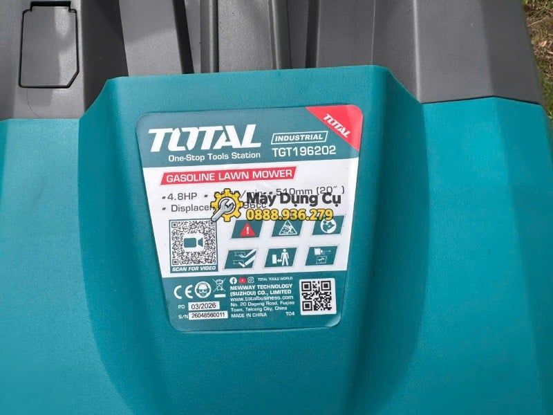 Máy Cắt Cỏ Total TGT196202 196cc, Khổ Cắt 510mm Chính Hãng Có Sẵn 