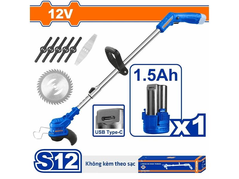  Máy cắt cỏ dùng pin 12V Wadfow WGTS512 (không gồm đầu sạc) 