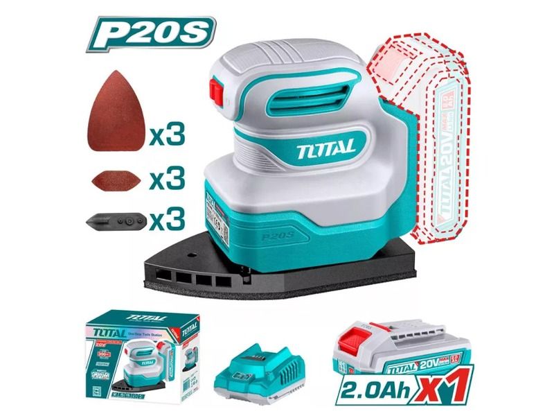  Máy chà nhám dùng pin 20V Total TPSLI20141 (1 Pin 2.0Ah, 1 Sạc) 