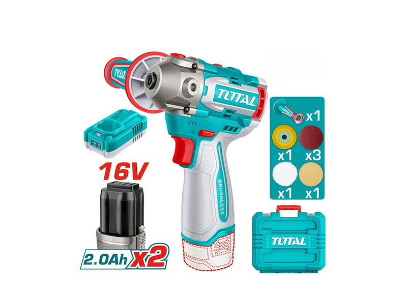  Máy đánh bóng dùng pin 16V TOTAL TAPLI1676 (2 Pin 2.0Ah, 1 Sạc) 