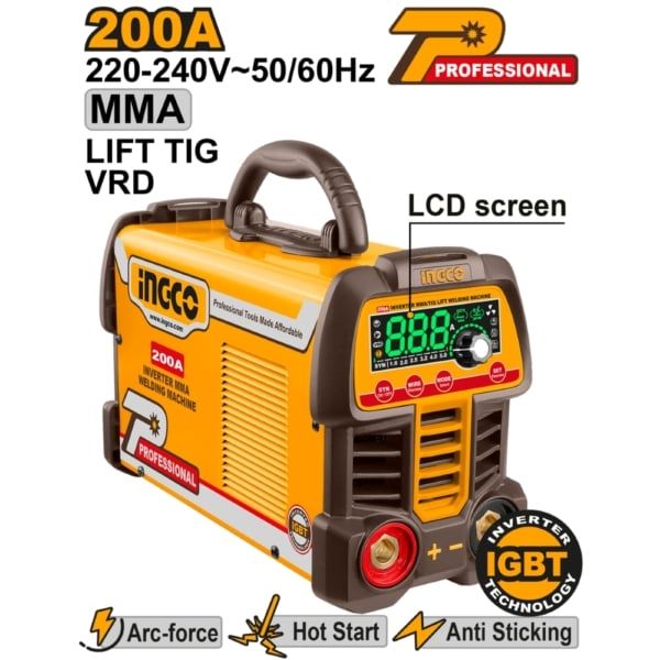  Máy hàn điện tử MMA/TIG 200A INGCO ING-MMA200691 