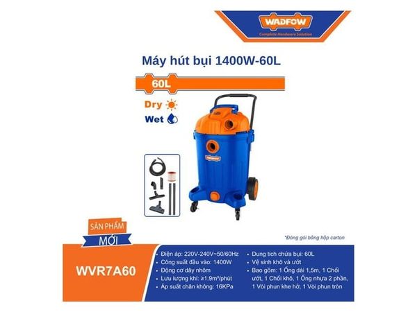  Máy hút bụi 1400W-60L WADFOW WVR7A60 