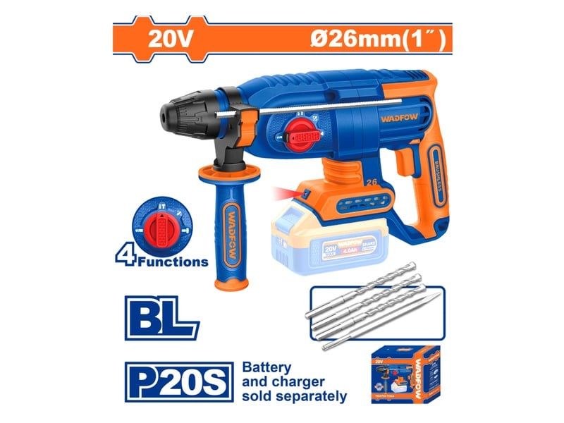  Máy khoan búa dùng pin 20V Wadfow WLM1526 (Chưa Pin & Sạc) 