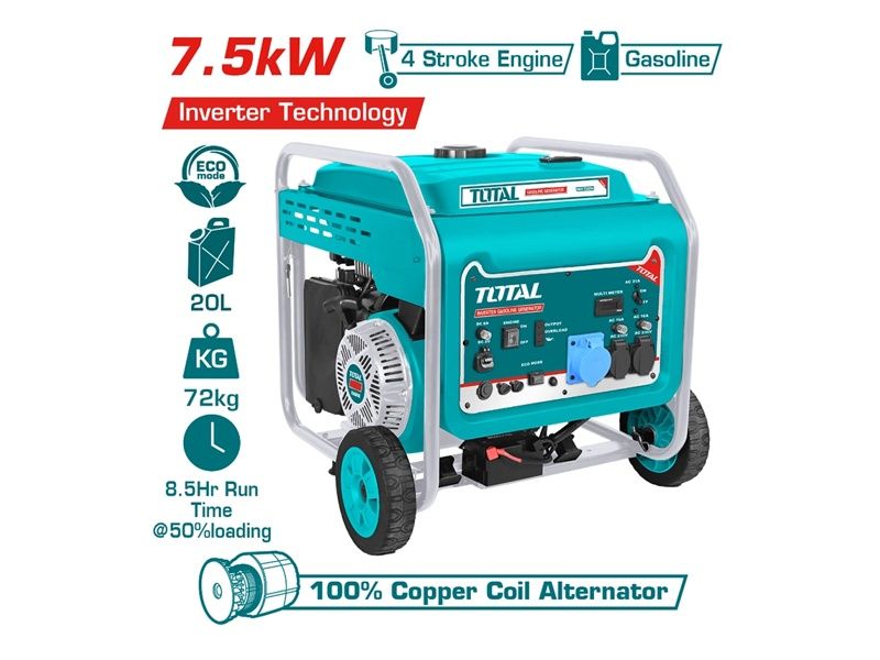  Máy Phát điện Dùng Xăng Biến Tần 7.5KW Total TP375001 