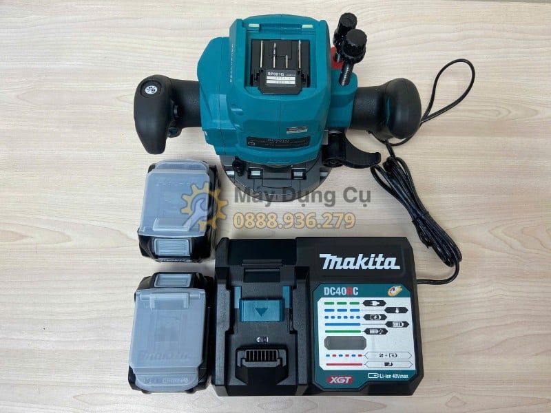  Máy Phay Gỗ Dùng Pin 40V Max Makita RP001GZ 12.7mm Chính Hãng – Bộ 2 Pin, 1 Sạc 