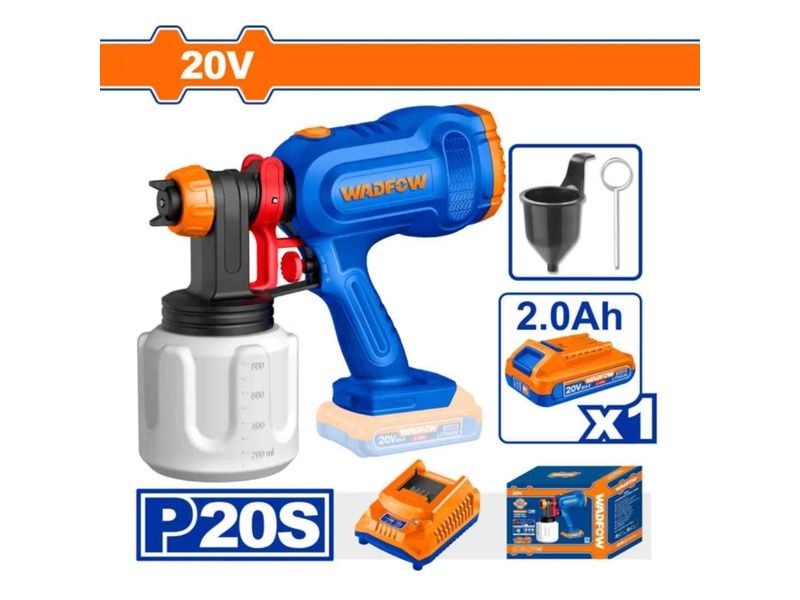  Máy Phun Sơn Dùng Pin 20V ( 1 Pin 2.0Ah ) WADFOW WSU30664 