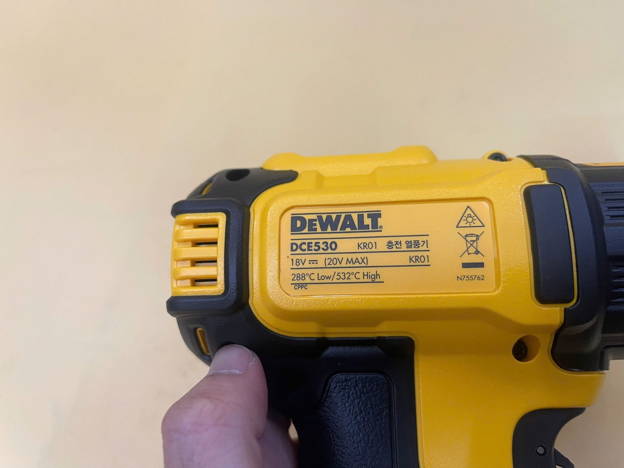  Máy Thổi Hơi Nóng Dùng Pin 18V Dewalt DCE530N-KR 