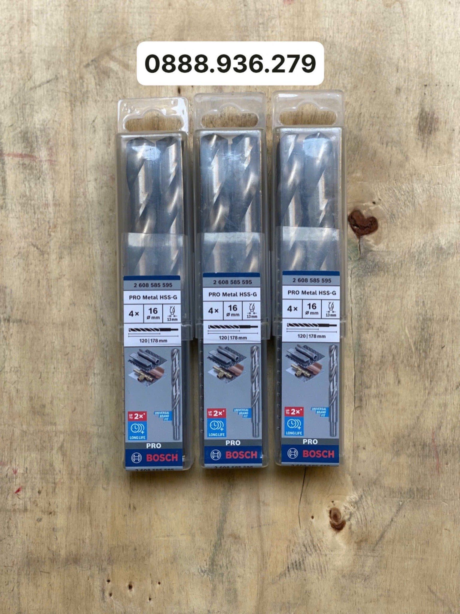  Mũi khoan sắt HSS-G 16mm (hộp 4 mũi) Bosch 2608585595 