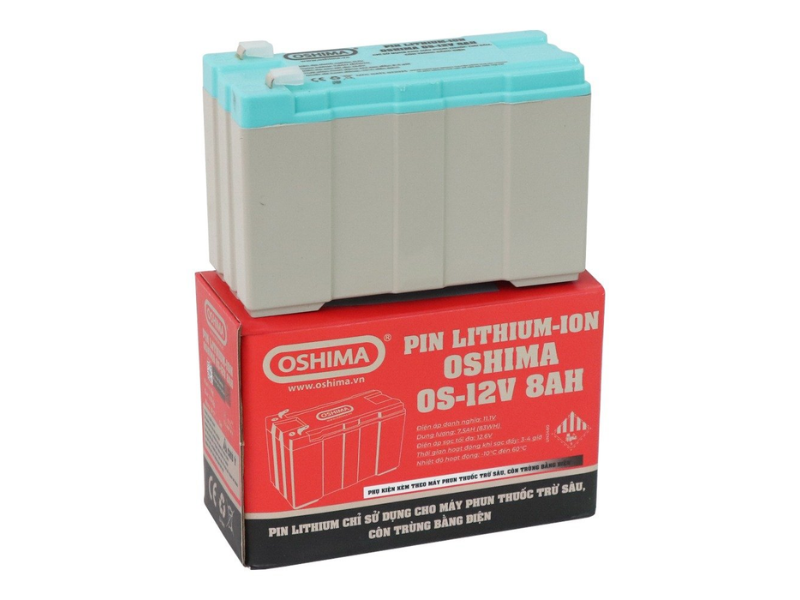  Pin Lithium Oshima PRO-12V8Ah Dùng Cho Bình Xịt Điện 
