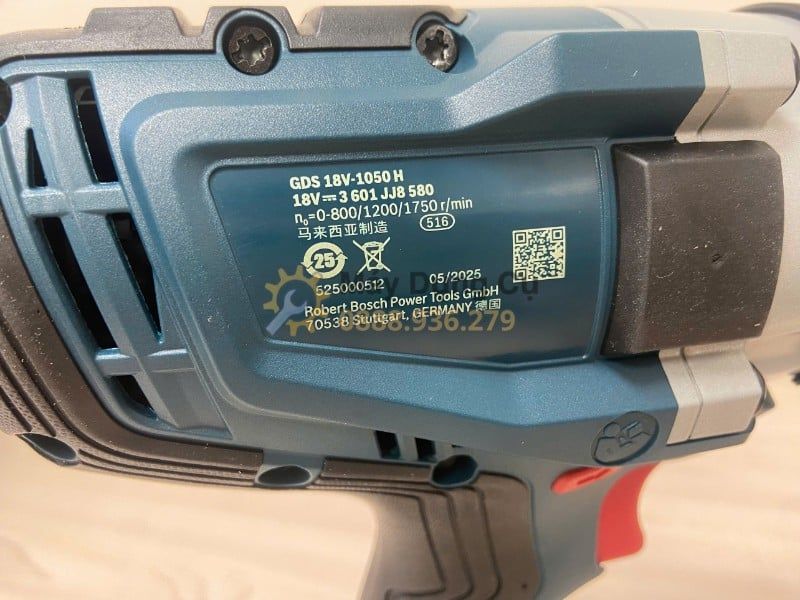  Máy Siết Bulong Dùng Pin Bosch GDS 18V-1050H – Lực Siết Khủng 1050Nm, Đầu Vuông 3/4