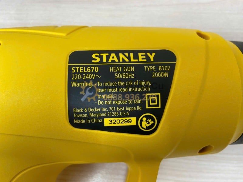  MÁY KHÒ NHIỆT CẦM TAY 2000W STANLEY STEL670-B1 - 2 CẤP GIÓ, ĐIỀU CHỈNH NHIỆT LINH HOẠT 