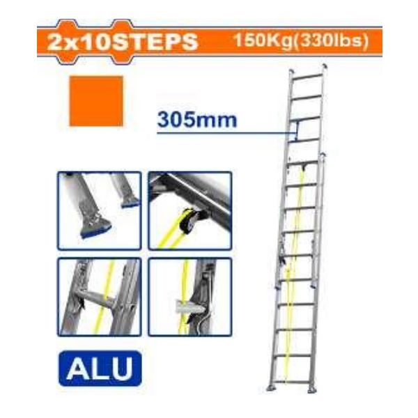  Thang nhôm trượt 2x10 bậc Wadfow WLD8H20 