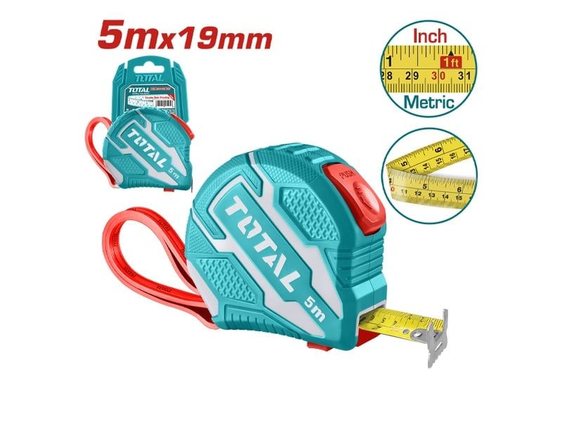  Thước cuộn thép nền vàng Total TMT126251 (5mx19mm) 
