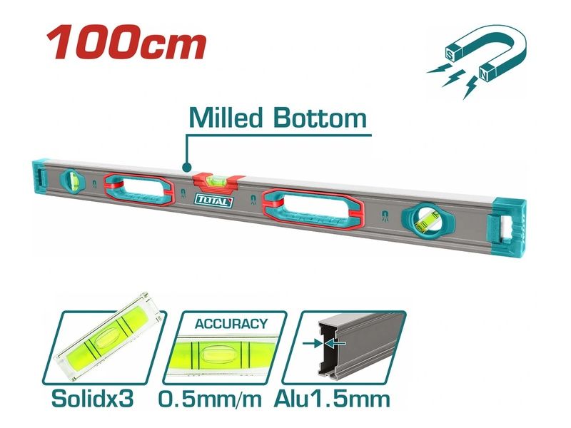  Thước Thủy Kèm Theo Nam Châm Hút 100cm Total TMT210028M 