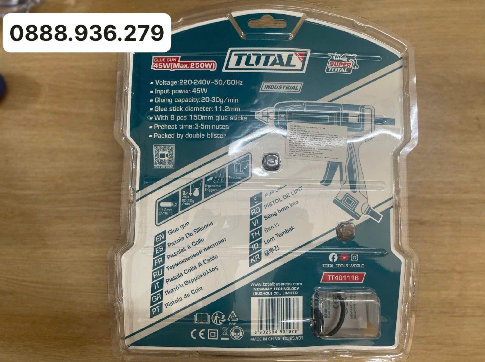  Súng bắn keo 45W Total TT401116 