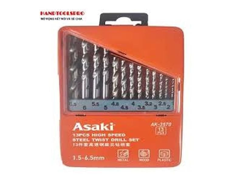  Bộ Mũi Khoan HSS Asaki AK-3570 