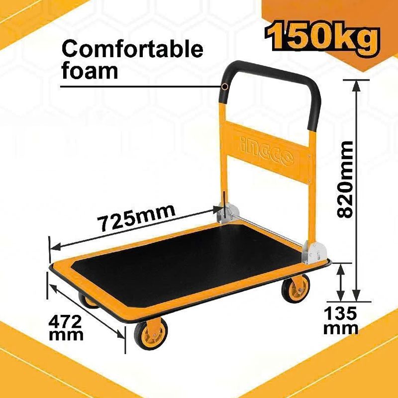  Xe đẩy hàng 4 bánh gấp gọn (150kg) INGCO HPHT11502 