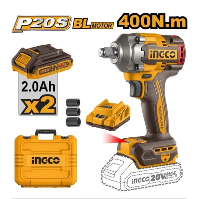  Máy siết bu lông dùng pin 20V-400Nm INGCO CIWLI2040 