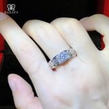  Nhẫn Nam Moissanite 1 Carat nước D - Trang Sức Bạc 925 Mạ Rhodium 