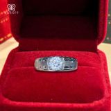  Nhẫn Nam Moissanite 1 Carat nước D - Trang Sức Bạc 925 Mạ Rhodium 