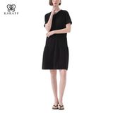  Đầm Nữ Karaff Ngắn Tay Cổ Tròn 