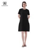  Đầm Nữ Karaff Ngắn Tay Cổ Tròn 