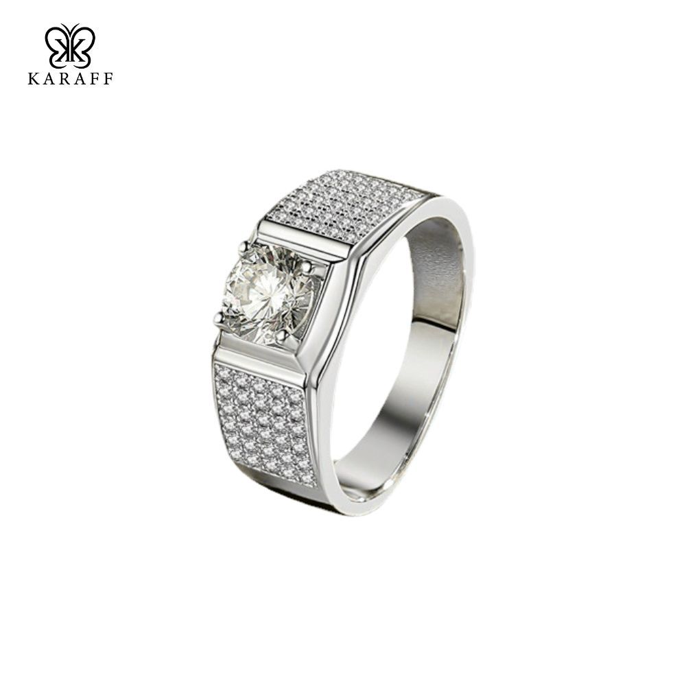  Nhẫn Nam Moissanite - Trang Sức Bạc 925 Mạ Rhodium 