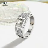  Nhẫn Nam Moissanite - Trang Sức Bạc 925 Mạ Rhodium 