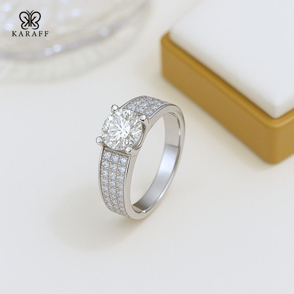  Nhẫn Nam Moissanite - Trang Sức Bạc 925 Mạ Rhodium 