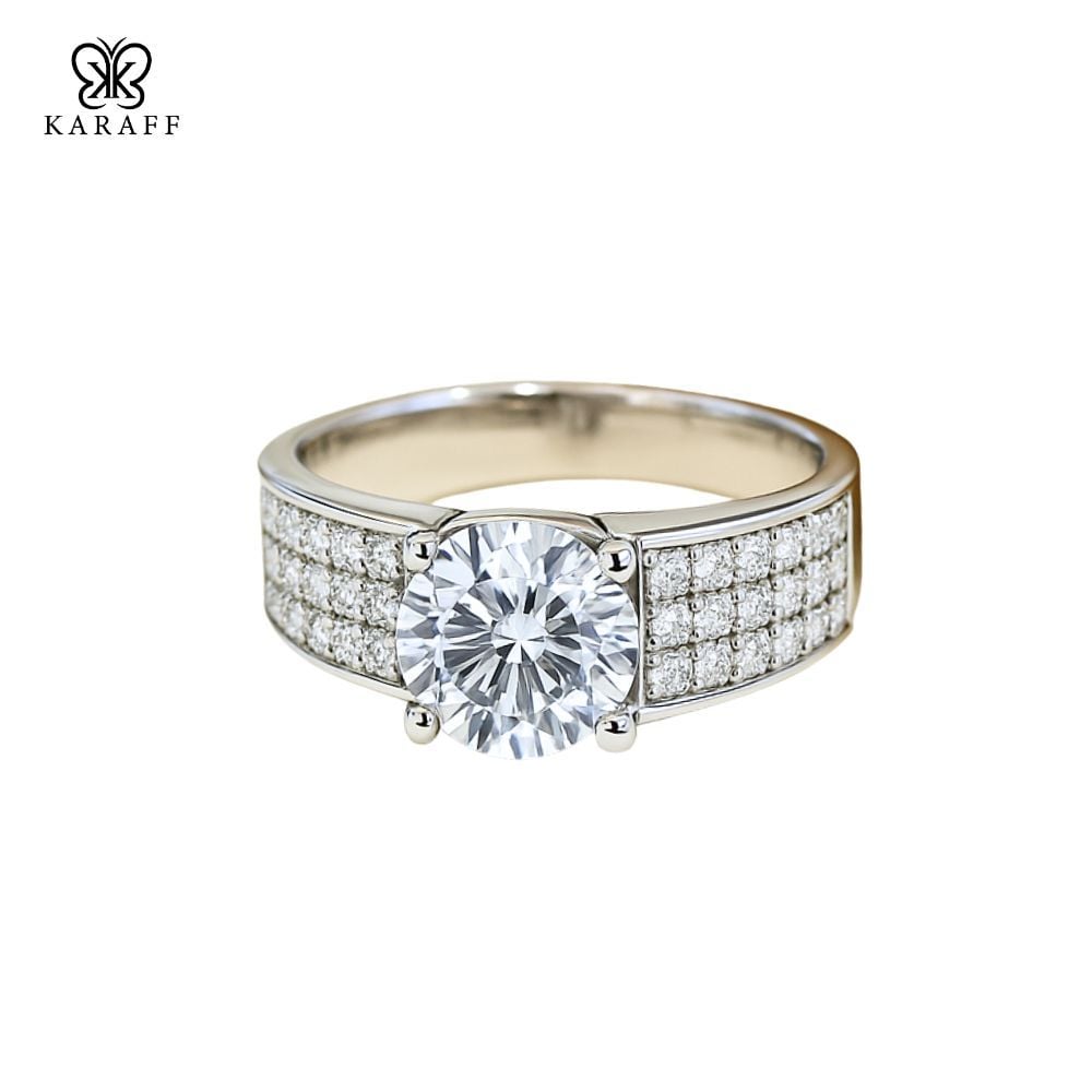  Nhẫn Nam Moissanite - Trang Sức Bạc 925 Mạ Rhodium 