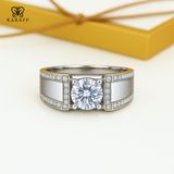  Nhẫn Nam Moissanite 1 Carat nước D VVS - Trang Sức Bạc 925 Mạ Rhodium 