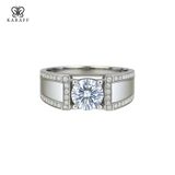  Nhẫn Nam Moissanite 1 Carat nước D VVS - Trang Sức Bạc 925 Mạ Rhodium 