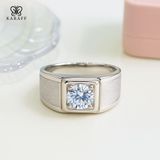  Nhẫn Nam Moissanite 1 Carat nước D - Trang Sức Bạc 925 Mạ Rhodium 