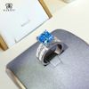 Nhẫn Nam Moissanite 3 Carat Aquamarine - Trang Sức Bạc 925 Mạ Rhodium
