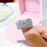  Nhẫn Nam Moissanite 2 Carat nước D - Trang Sức Bạc 925 Mạ Rhodium 