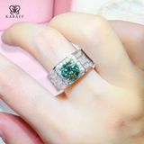  Nhẫn Nam Moissanite 2 Carat nước D - Trang Sức Bạc 925 Mạ Rhodium 