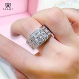  Nhẫn Nam Moissanite 2 Carat nước D - Trang Sức Bạc 925 Mạ Rhodium 