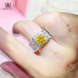  Nhẫn Nam Moissanite 2 Carat nước D - Trang Sức Bạc 925 Mạ Rhodium 